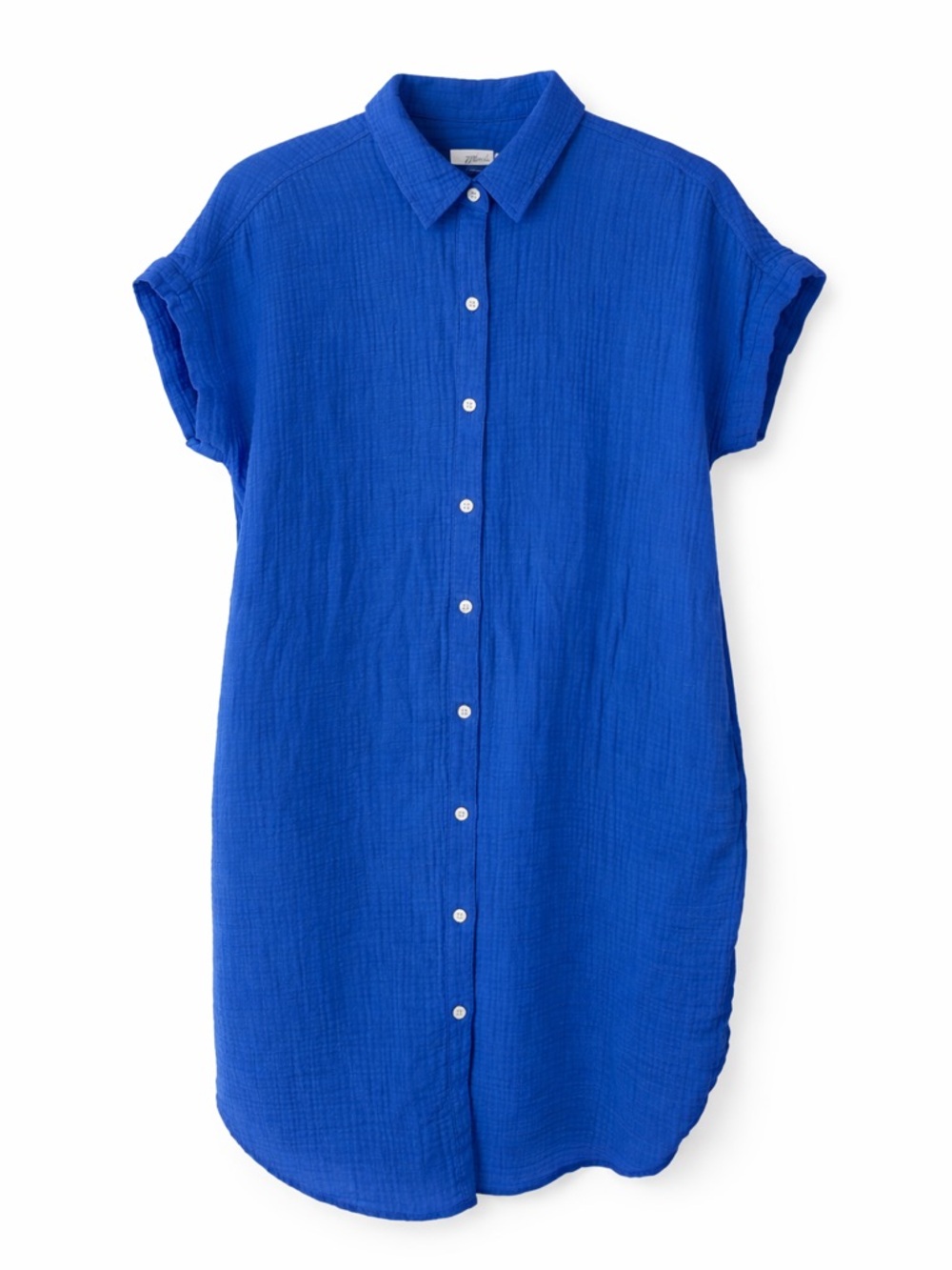 Universal Thread Blue Gauzy Cotton Button Up Dress